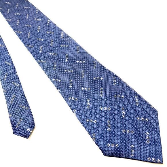 Nautica Blue Silk Tie Woven Wide Motif‎ - Picture 1 of 6